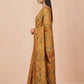 Hand-Painted Pure Silk Saree with Solid Resham Border in Mustard