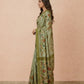 Hand-Painted Pure Silk Saree with Solid Resham Border in Sage