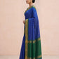 Katha Ghatchola Mercerised Cotton Saree with Jacquard Border in Blue Green