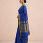 Katha Ghatchola Mercerised Cotton Saree with Jacquard Border in Blue Green