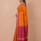 Katha Ghatchola Mercerised Cotton Saree with Jacquard Border in Orange Magenta