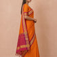 Katha Ghatchola Mercerised Cotton Saree with Jacquard Border in Orange Magenta