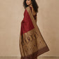 Tanchoi Resham Woven Mercerised Cotton Saree in Maroon