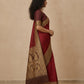 Tanchoi Resham Woven Mercerised Cotton Saree in Maroon