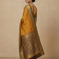 Tanchoi Resham Woven Mercerised Cotton Saree in Mustard