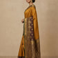 Tanchoi Resham Woven Mercerised Cotton Saree in Mustard