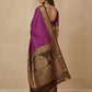 Tanchoi Resham Woven Mercerised Cotton Saree in Purple Magenta