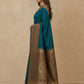 Tanchoi Resham Woven Mercerised Cotton Saree in Teal