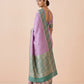 Ikkat-Inspired Resham Woven Cotton Silk Saree in Lilac