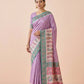 Ikkat-Inspired Resham Woven Cotton Silk Saree in Lilac