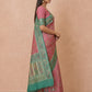 Ikkat-Inspired Resham Woven Cotton Silk Saree in Rose Pink