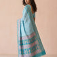 Ikkat-Inspired Resham Woven Cotton Silk Saree in Sky Blue