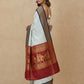 Striped Modal Crepe Silk Saree with Ganga-Jamuna Borders in Blue