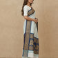 Striped Modal Crepe Silk Saree with Ganga-Jamuna Borders in Blue