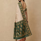 Striped Modal Crepe Silk Saree with Ganga-Jamuna Borders in Cream