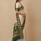 Striped Modal Crepe Silk Saree with Ganga-Jamuna Borders in Cream