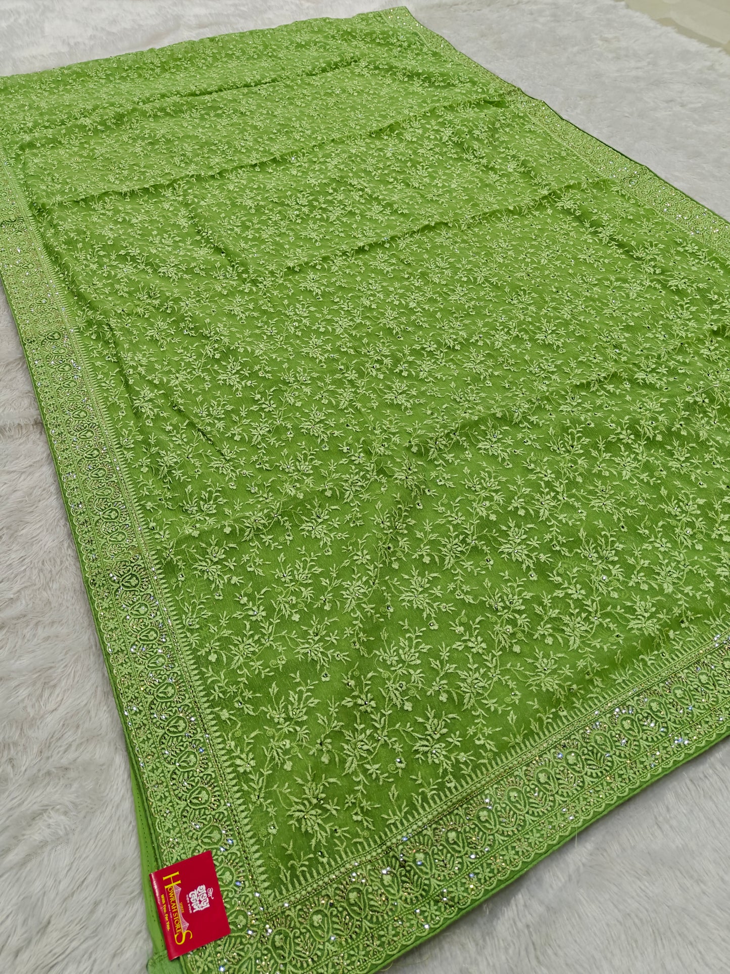 Shimmer Organza Saree with Kashmiri Embroidery