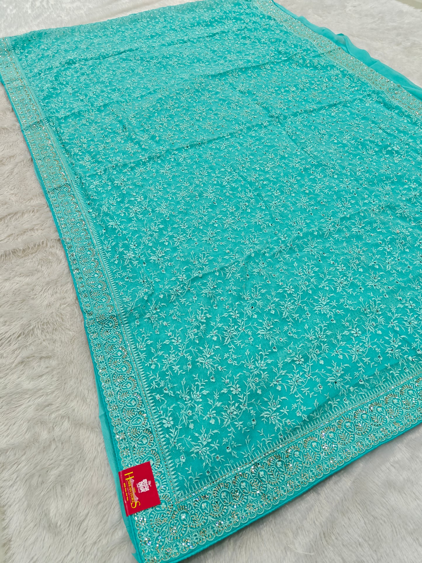 Kashmiri Work on Shimmer Organza – Regal &amp; Radiant