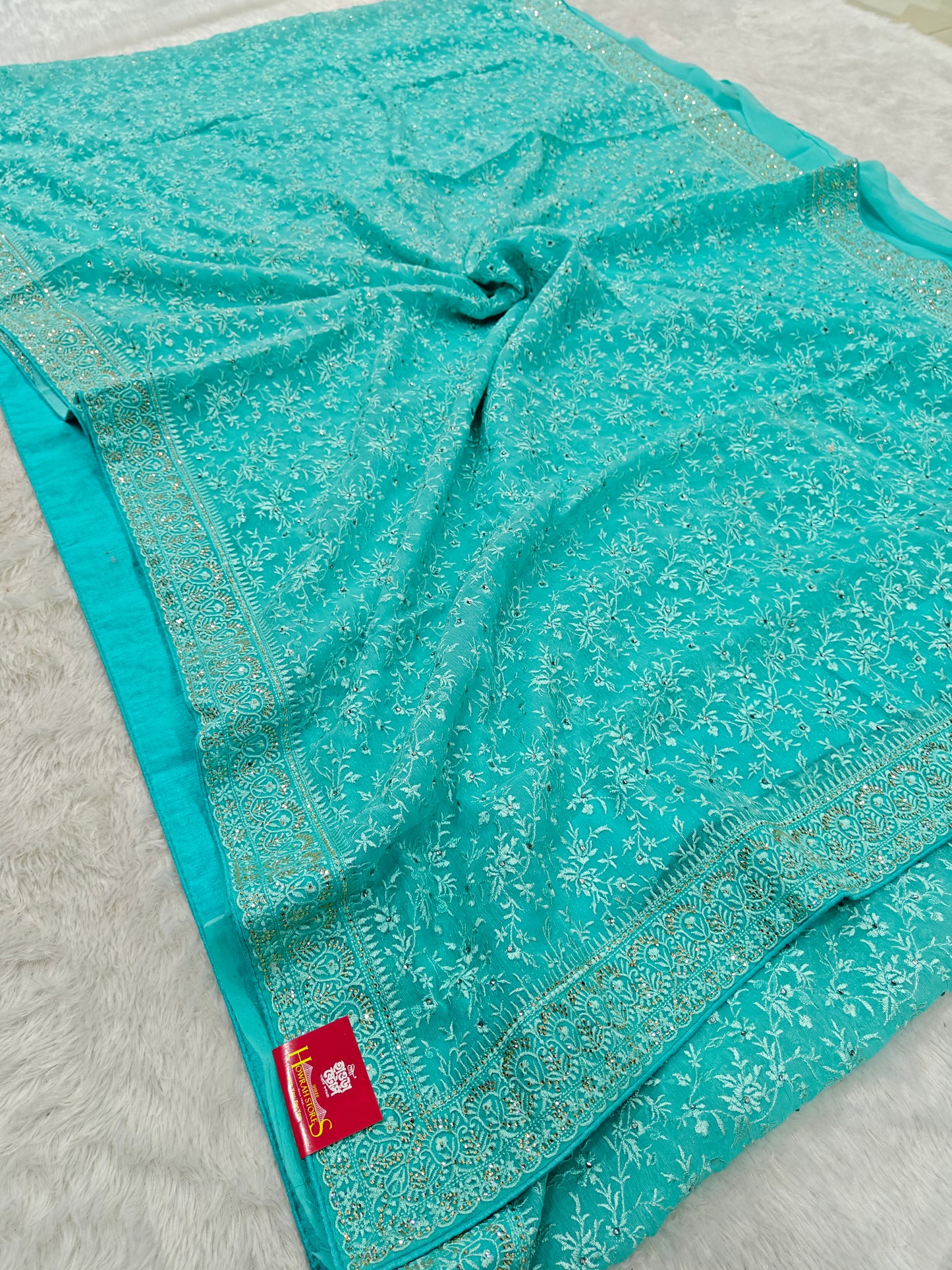 Kashmiri Work on Shimmer Organza – Regal &amp; Radiant