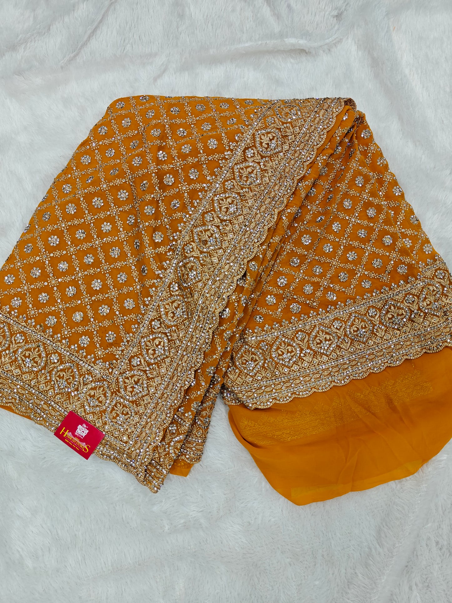 Sparkle Subtly – Zircon Work on Flowing Georgette