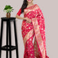 Pretty Pink Banarasi Silk Saree with Blouse Piece