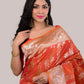 Fiery Orange Soft Katan Silk Saree with Blouse Piece