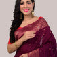 Red Wine Soft Mysore Silk Saree with Blouse Piece