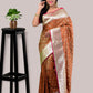 Orange and Green Pashmina Banarasi Saree with Blouse Piece
