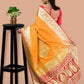 Mustard Yellow Banarasi Silk Saree with Blouse Piece