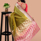 Pistachio Green Banarasi Silk Saree with Blouse Piece