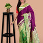 Grape Magenta Katan Silk Saree with Blouse Piece