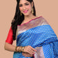 Turquoise Blue Banarasi Silk Saree with Blouse Piece