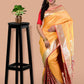 Golden Yellow Banarasi Silk Saree with Blouse Piece