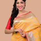 Golden Yellow Banarasi Silk Saree with Blouse Piece