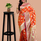 Fiery Orange Banarasi Silk Saree with Blouse Piece
