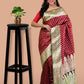 Cherry Maroon Banarasi Silk Saree with Blouse Piece