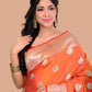 Fiery Orange Katan Silk Saree with Blouse Piece
