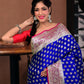 Royal Blue Banarasi Silk Saree with Blouse Piece