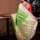 Lime Green Tanchoi Silk Saree with Blouse Piece