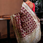 Red Wine Banarasi Silk Saree with Blouse Piece