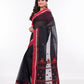 Red Black Bengal Tant Cotton Saree