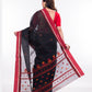 Red Black Bengal Tant Cotton Saree