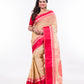 Red White Bengal Tant Tussar Silk Saree