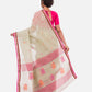Light Grey Pink Bengal Tant Cotton Saree