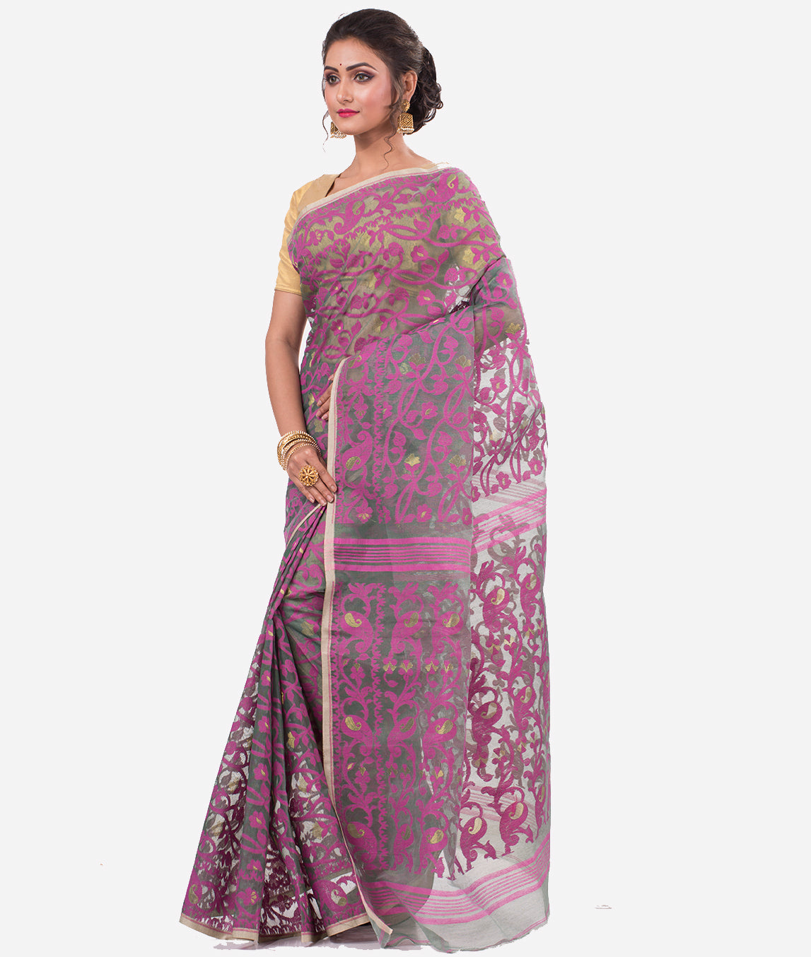 Pastel Pink Dhakai Jamdani Saree from tskbd.com | Jamdani saree, Elegant  saree, Dhakai jamdani saree