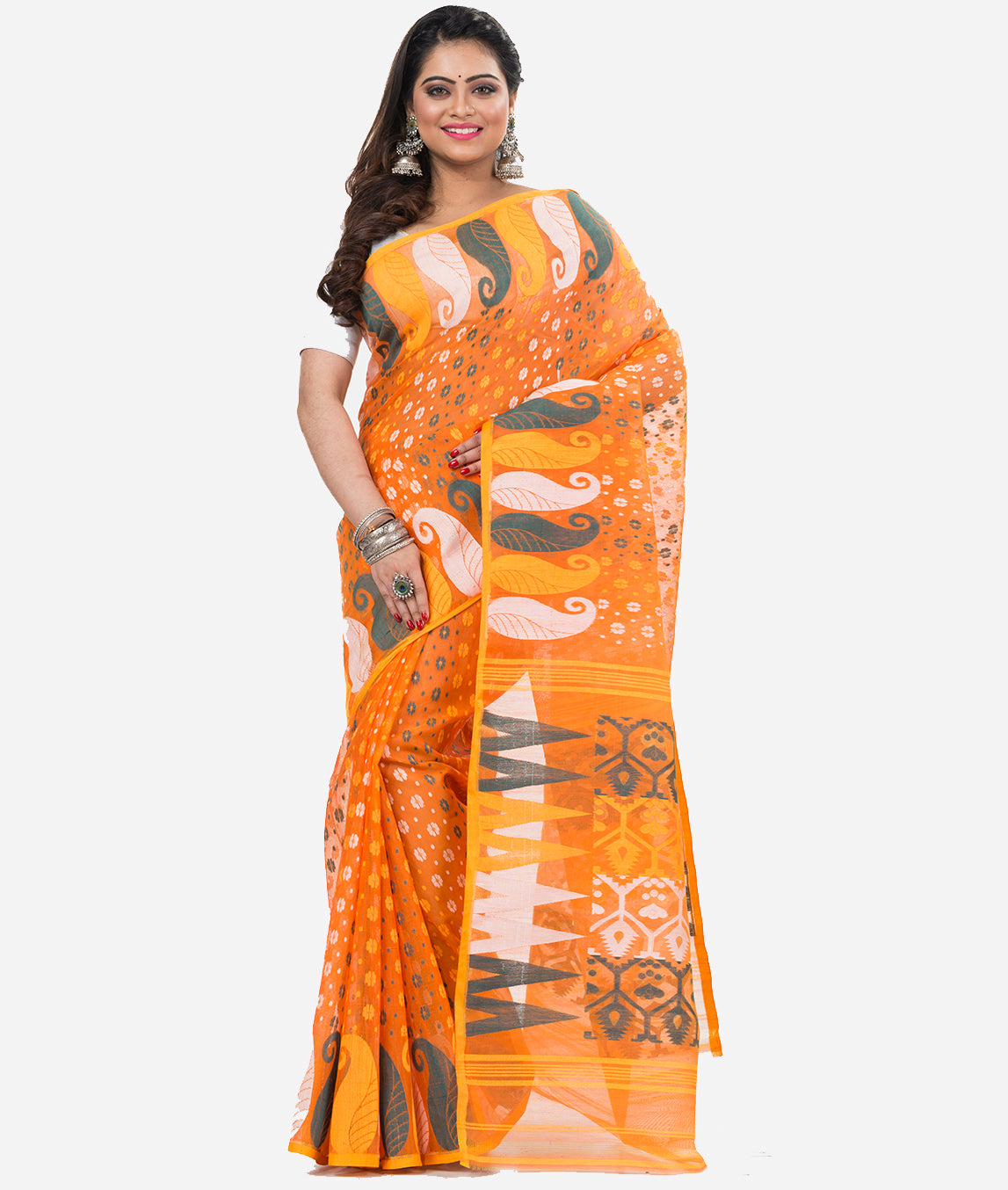 5.5 m (separate blouse piece) Cotton silk Dhakai Jamdani Saree, Without  Blouse Piece at Rs 1850 in Malda