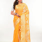 Sunrise Yellow Bengal Tant Tussar Silk Saree