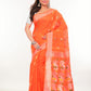 Orange Bengal Handloom Blended Cotton Saree