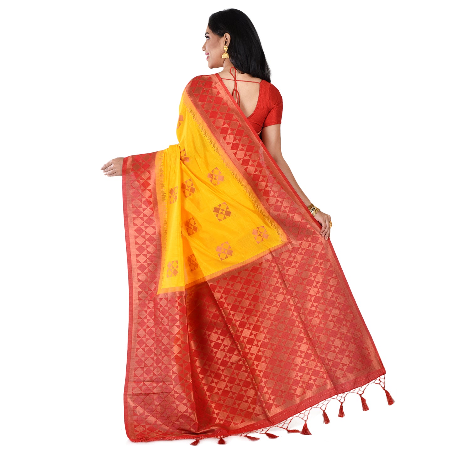 Sunrise Yellow Manipuri Silk Saree