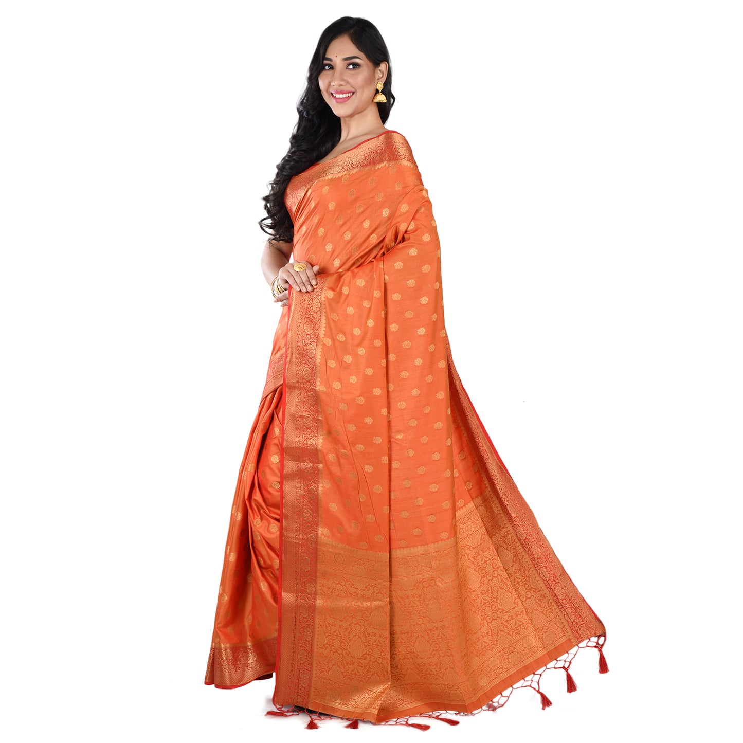 Sunrise Orange Banarasi Silk Saree